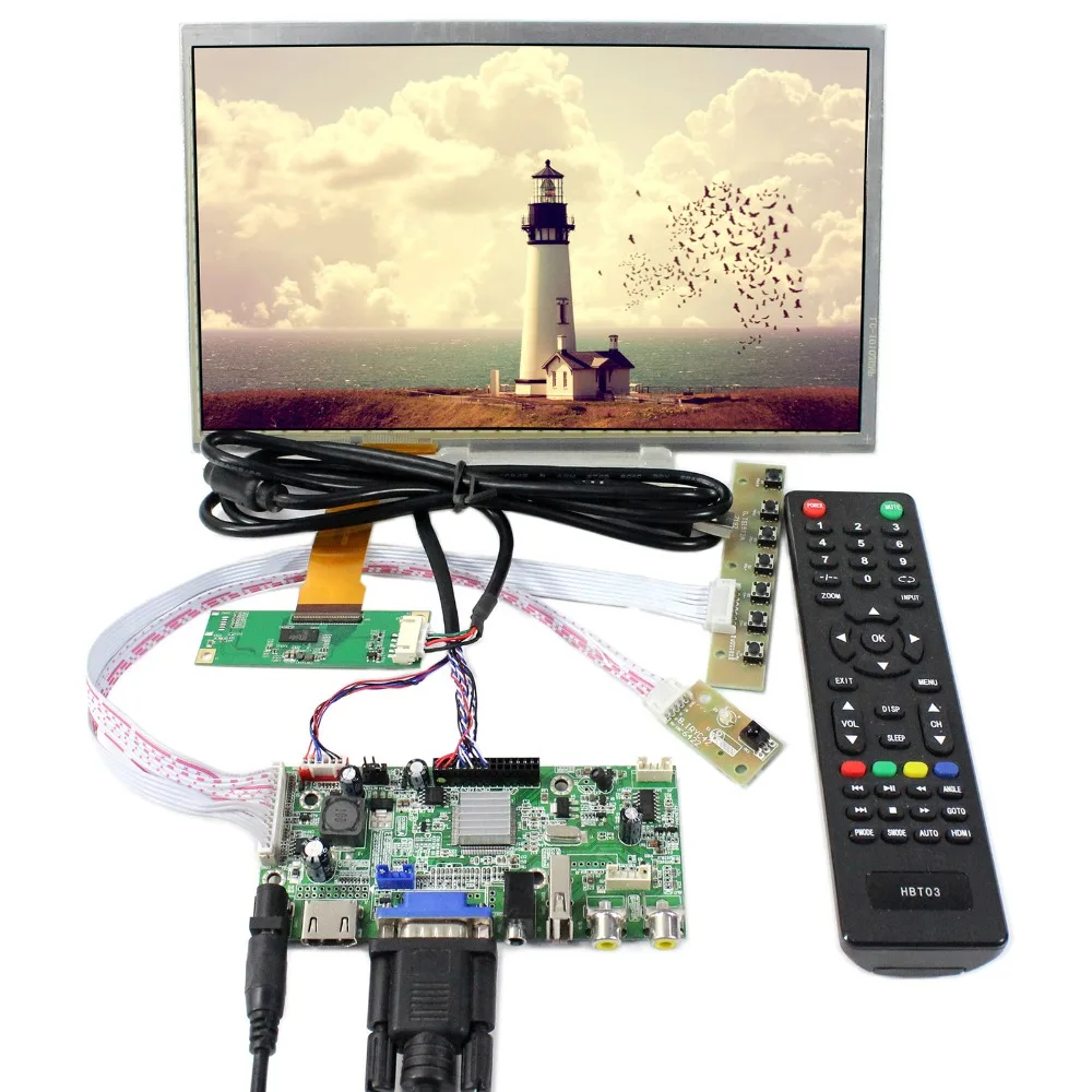 HD MI+VGA+AV+USB LCD Controller Board With 10.1inch 1366x768 Capacitive Touch Screen