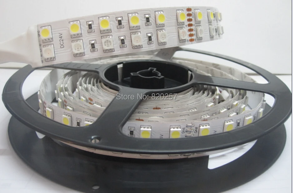 DHL EMS Free Shipping 20m/lot (5M/Reel) DC24V RGBW RGB+Warm White/Cool White 4Channel 5050SMD Led Strip 144leds/m Nonwaterproof