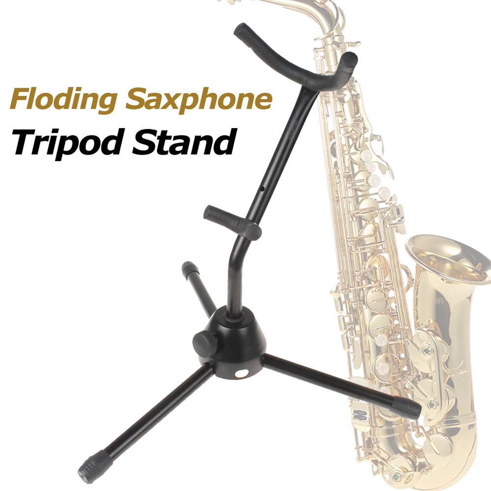 Black  Color Lightweight Tubular Construction Folding Saxophone Stand Alto Sax Rack