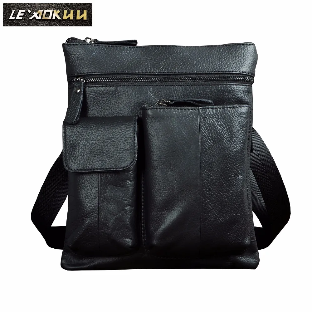 Original Leather Male Design Shoulder Messenger bag Casual fashion Cross-body Bag 10