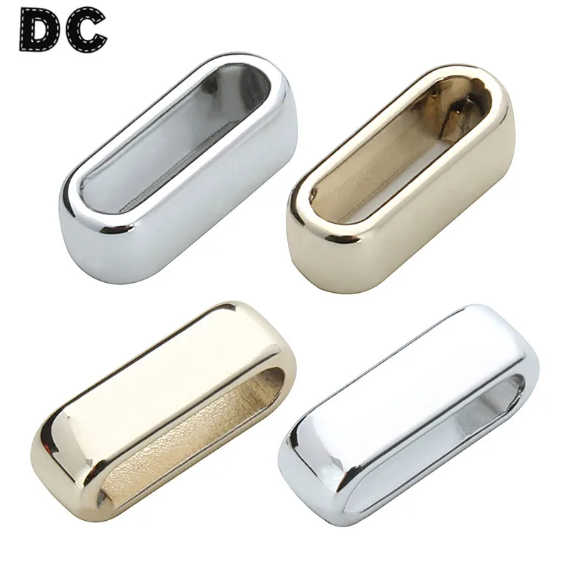 DC 40pcs Square Big Hole Slider Spacer Charm Beads 10*2.5mm for Wide Leather Cord Necklace Bracelet DIY Jewelry Findings F5356