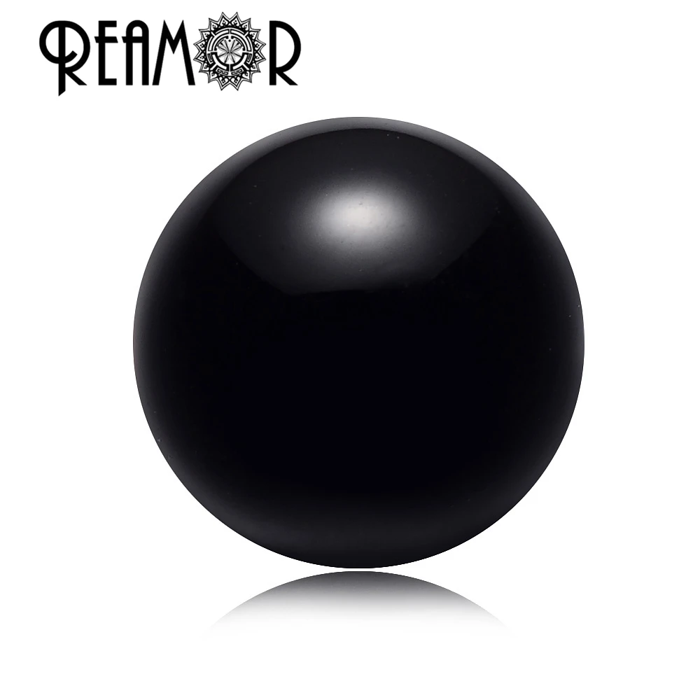 REAMOR Round Black Onyx Natural Stone Beads Small Hole Beads Charms For DIY String Bracelet Jewelry Making Wholesale 6 /8 /10mm