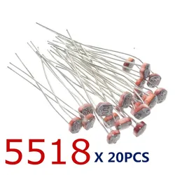 20PCS x 5518 Light Dependent Resistor LDR 5MM Photoresistor wholesale and retail Photoconductive resistance