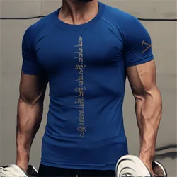 Maglietta da uomo collant Fitness a compressione maglietta da corsa camicetta da palestra abbigliamento sportivo da Yoga t-Shirt da uomo sportiva muscolare