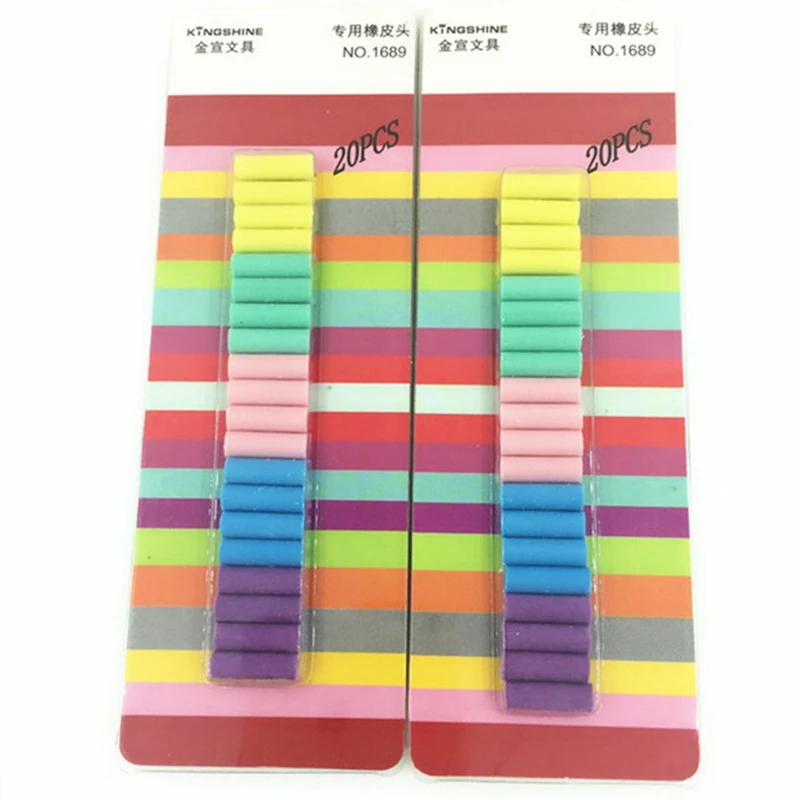 20pcs Kawaii Battery Electric Automatic Operated Mini Eraser Refills School Office Supply Student Stationery Pencil Rubber Gift