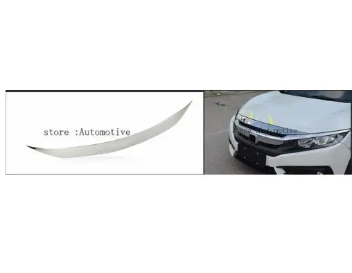 

2016 2017 2018 For Honda Civic Chrome Front Hood Bonnet Grill Lip Molding Cover Trim Head Light Styling Bezel Garnish Protector