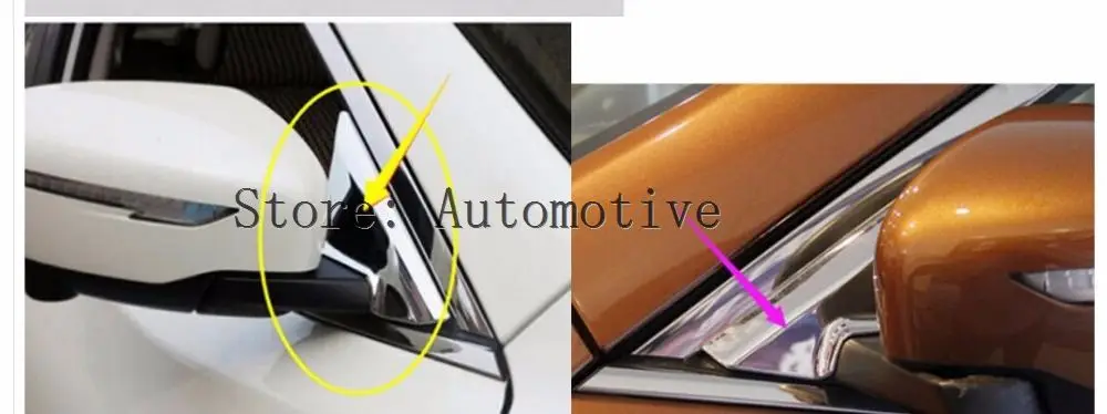 ABS Chrome Front Window Sill Triangle A Pillars Trim 2pcs For Nissan X-trail Rogue   2014 2015  2016  2017