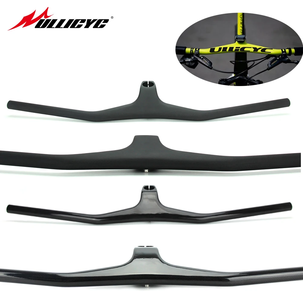 ULLICYC-Guiador e Hastes para Mountain Bike, MTB, Guiador Cockpit Integrado, Peças de Bicicleta, 28.6mm-17 Graus De Carbono, 660-800mm