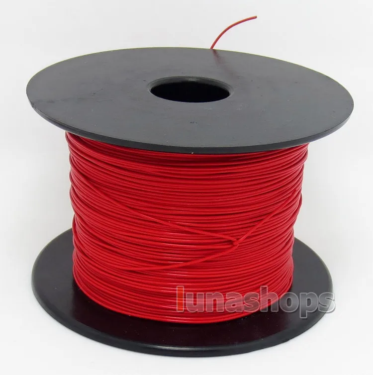 LN004496 Red 100m 26AWG 99.9% Acrolink Pure  OCC Signal  Wire Cable 19/0.1mm2 Dia:0.8mm For DIY