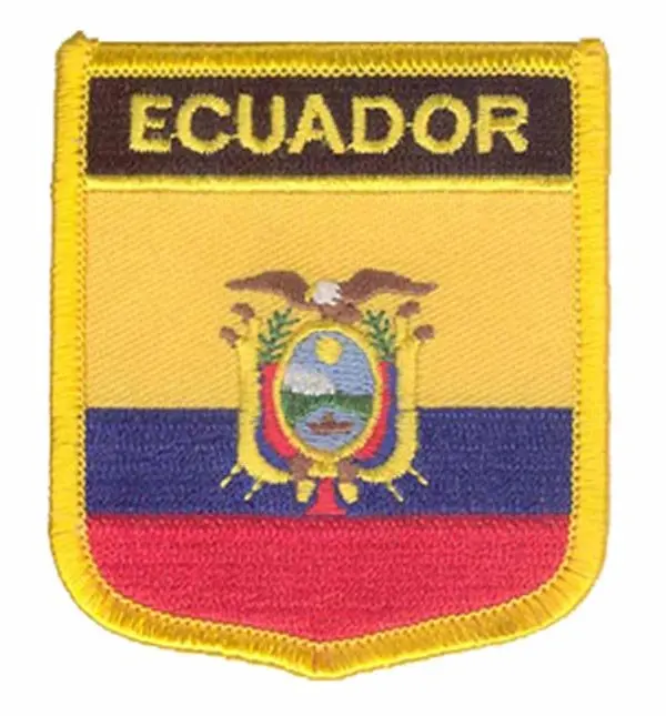 

Ecuador Flag Patch Made by Twill with Merrow Border and Iron On Backing Make Items As Client Request MOQ50pcs Free Shipping