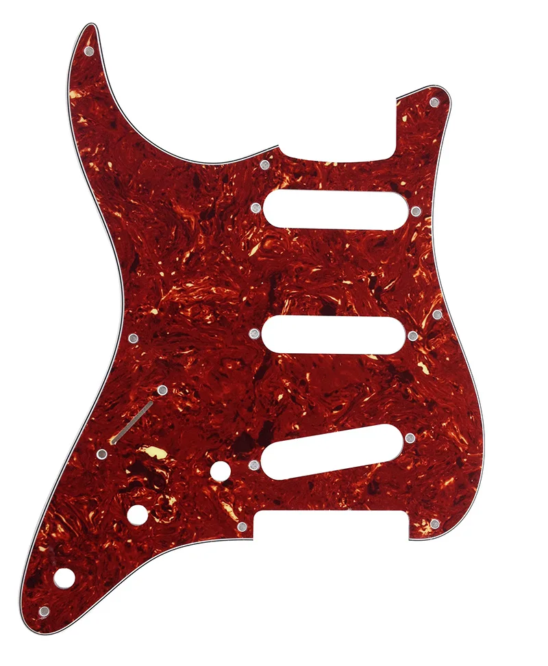 Pleroo Custom Parts - For Left Hand 57\'8 Screw Holes Standard St SSS Guitar Pickguard Scratch Plate Multi Color Choice