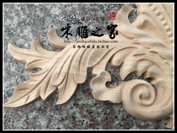 Special offer of Dongyang woodcarving European furniture decorative cabinet door trim FLOWER applique wood