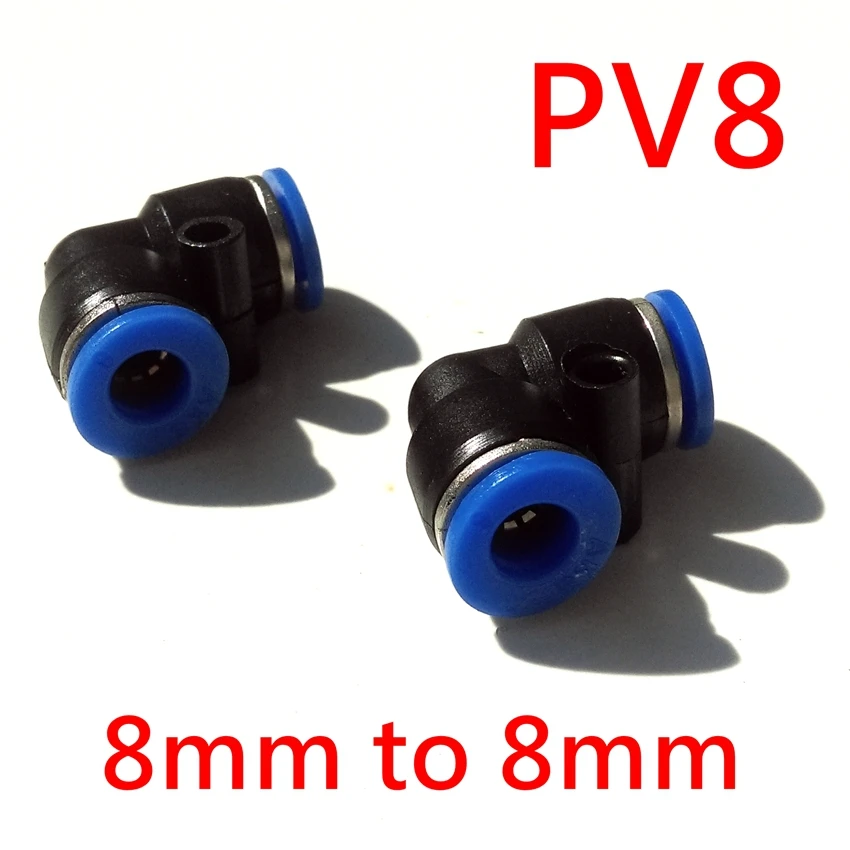 100pcs/lot  Pneumatic Fittings L type 8mm to 8mm Elbow Pipe Fitting PV8 90 Degree Angle Plastic Fitting