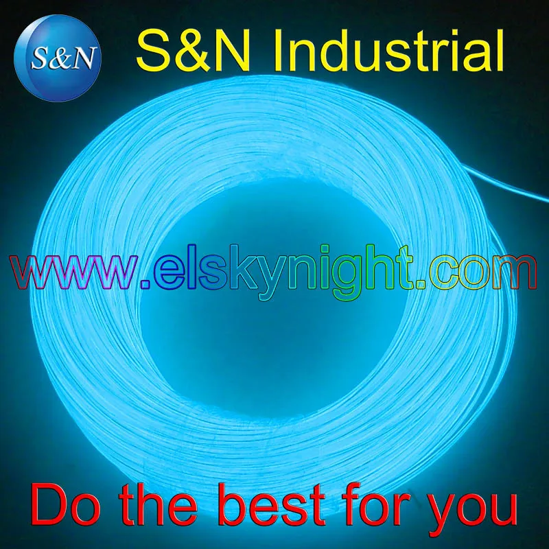 Ice blue100M Flexible Wire Rope Tube Neon Light with 100-240VACinverter for holiday,party,festival and house decoration free EMS