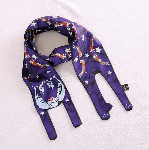 2018 New Design Silk Scarves Designer 3D Animals Shape Cat Tiger Scarf For Women Bags Scarf Child Scarves