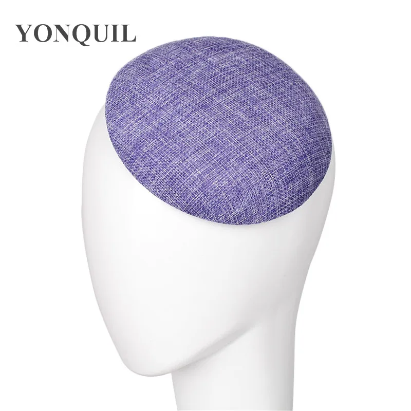 여성용 라운드 보라색 매혹적인 모자 베이스, 웨딩 파티 매혹적인 재료, 헤어 액세서리, 수제 헤드피스, 로트당 10 개, 15 cm
