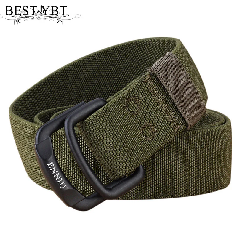 YBT – ceinture en toile élastique unisexe, en alliage tissé, double anneau, boucle, tendance, décontractée, pour homme et femme, cowboy en plein air