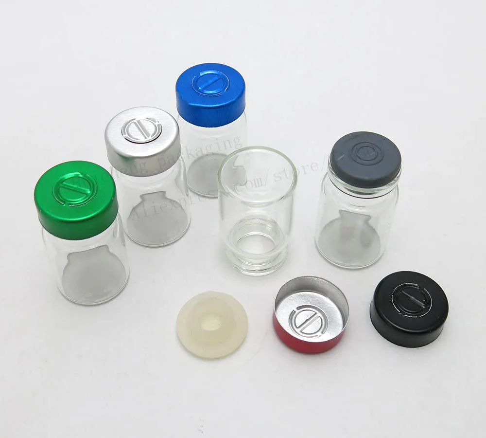 

100 x 6ML Mini Clear Glass Vials Bottles Jars with Aluminum Tear Cap 1/5oz Small Skin Care Glass Container