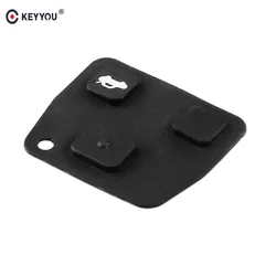 KEYYOU-Reemplazo de la cubierta de la llave remota del coche, almohadilla de reparación de goma de silicona negra, 3 botones, para TOYOTA Avensis Corolla, Lexus Rav4