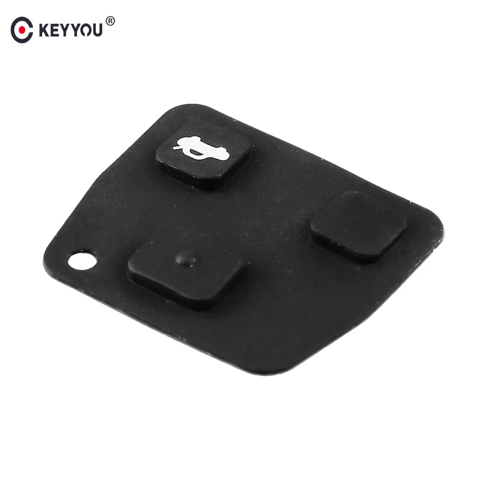 KEYYOU Replacement 3 Button Car Remote Key Shell Cover Black Silicon Rubber Repair Pad For TOYOTA Avensis Corolla For Lexus Rav4