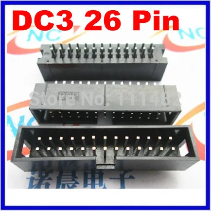 

100PCS DC3 26 Pin Shrouded Male Header Connector 2.54mm