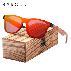 BARCUR Sunglasses Men Wood Sun glasses for men Sports Eyewear Square Sunglasses Women Oculos de sol masculino