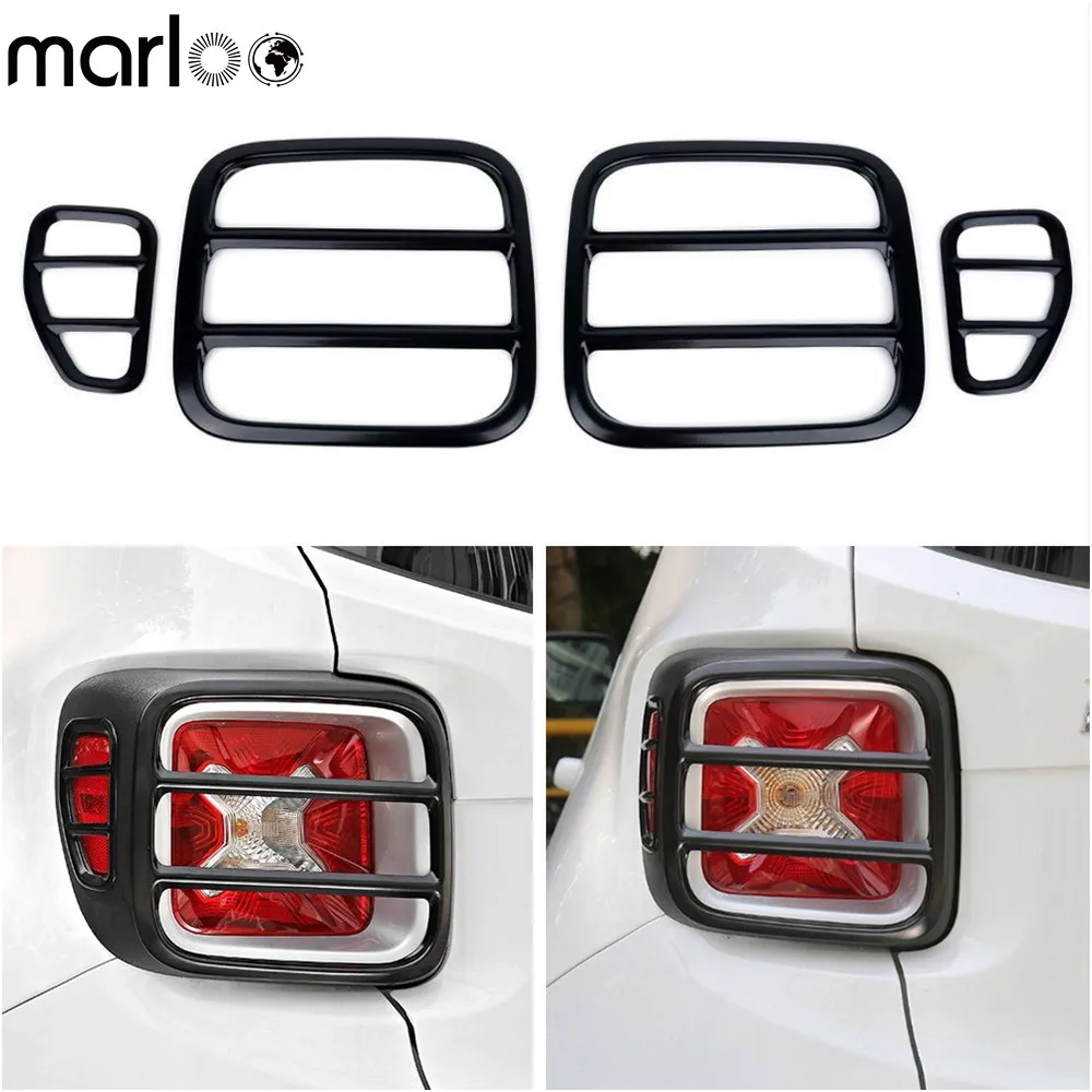 For Jeep Renegade Tail Light Cover Set Metal Taillights Lamp Protector Guard Cover Trim For Jeep Renegade 2015 2016 2017