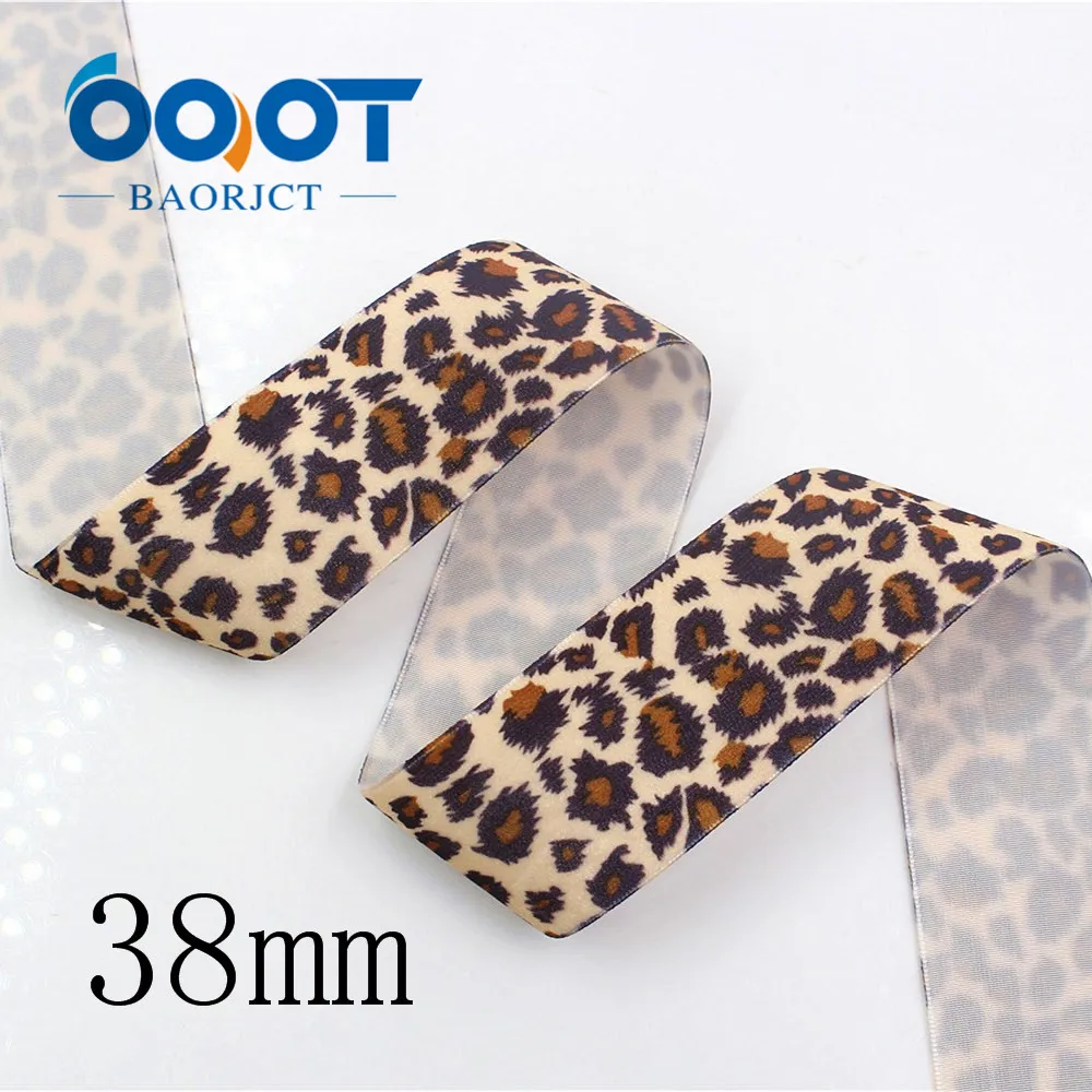 Ribbons 5yards Printed Leopard Velvet Ribbon DIY Hair Bow Tie Collar Hand Craft Materia I-181109-189