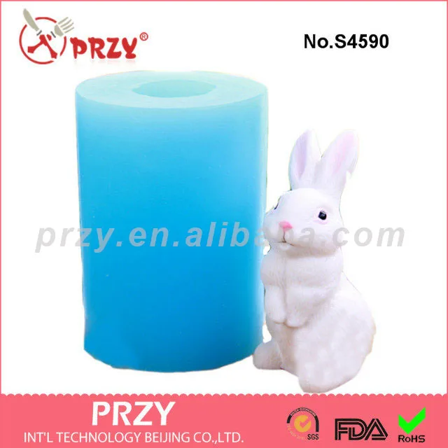 

White Rabbit 3D Soap Mold Silicone Animal Soap Mold Food Grade Animal Moulds Rubber PRZY Eco-friendly No.fz018