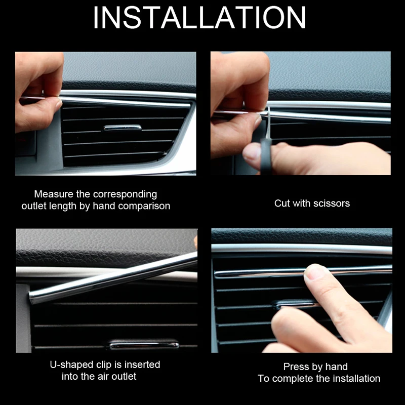 Car Air outlet trim strip Air Vent Decoration Strip Scratch Guard For Peugeot 307 206 308 407 207 406 208 508 301 2008 408 5008