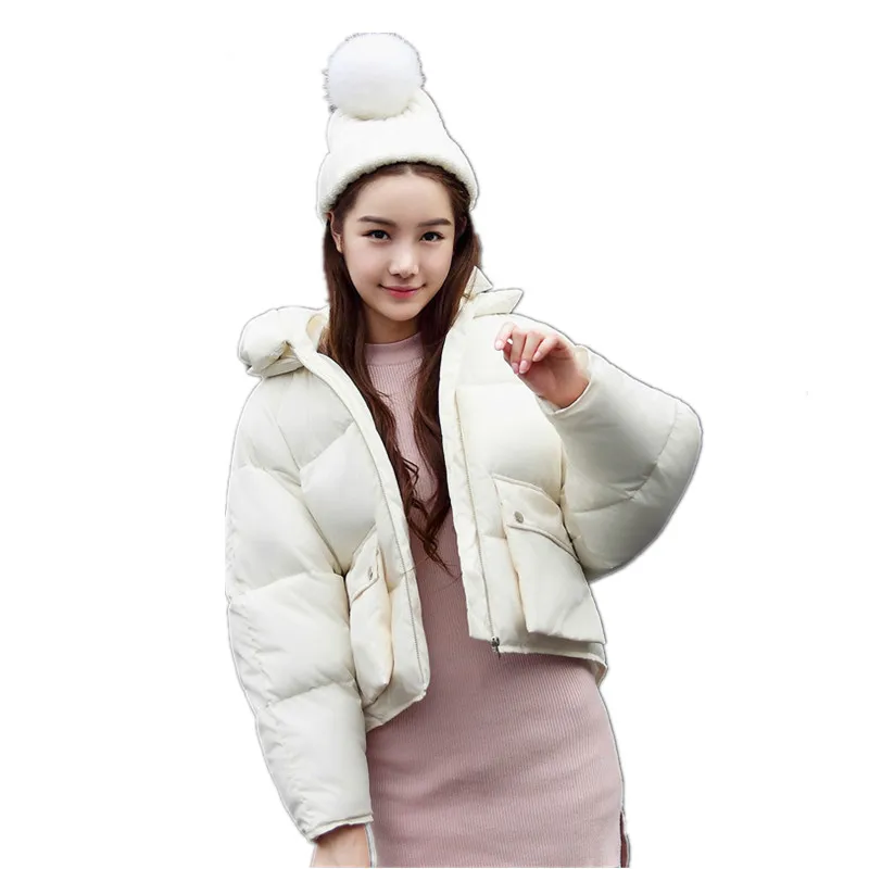 

OLGITUM 2020 Winter Fashion Women Jackets Short Design Cute Cotton Padded Pink Coat Casual Warm Hoodies Loose Padded Parka CC465