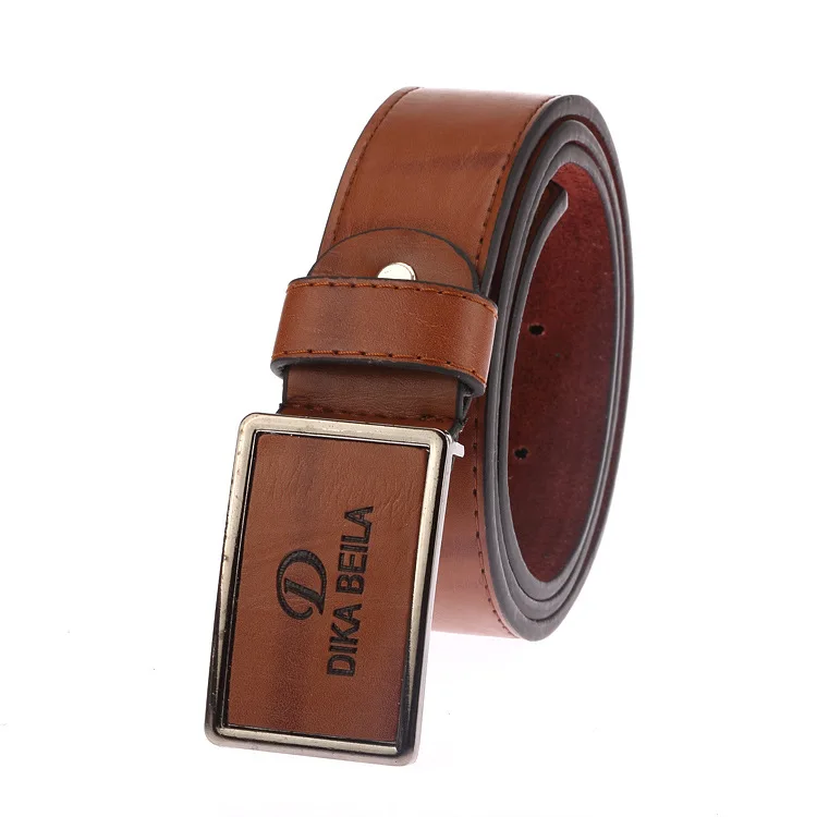 

2019 New Casual Exquisite high-grade artificial leather material belt stainless steel automatic buckle Men's business belt