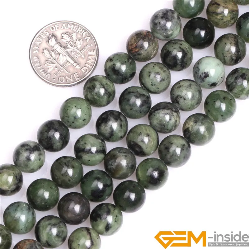 4mm 6mm 8mm Round Natural Green Dendritic Green Jades Beads DIY Loose Beads For Jewelry Making Strand 15 Inch Wholesale