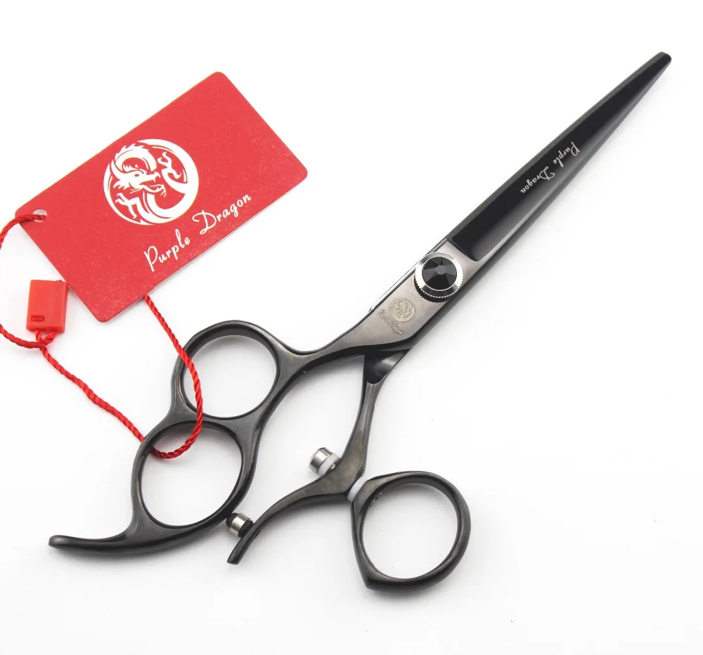 

606# 6'' Left Hand Brand Purple Dragon TOP GRADE Hairdressing Scissors JP 440C 360 Degree Rotation Cutting Shears Hair Scissors