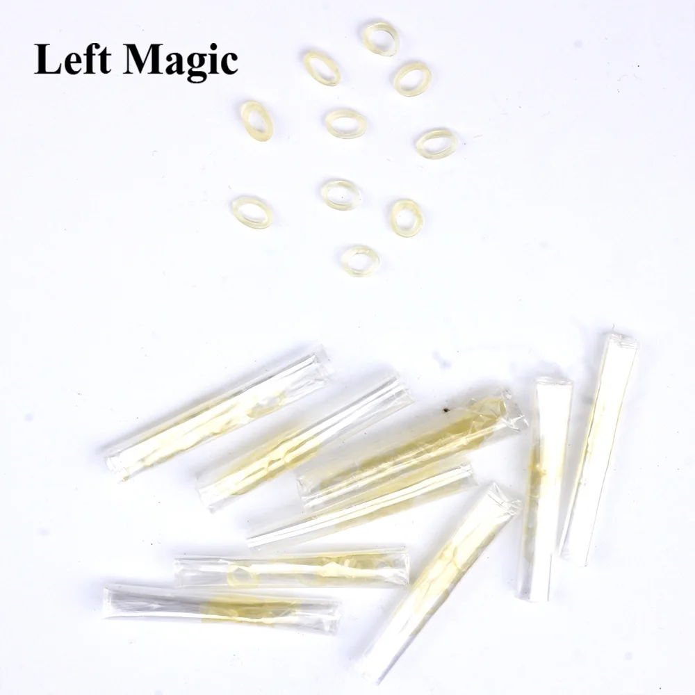 10pcs Rubber Bands For Folding Coins key tube Bitten Cookie magic tricks magician prop tool Toys