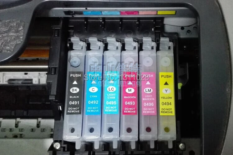 

INK WAY T0491 T0492 T0493 T0494 T0495 T0496 Empty refillable ink cartridge for R210 R310 R350 RX510 R230 with ARC,10 Set, 60 PCS