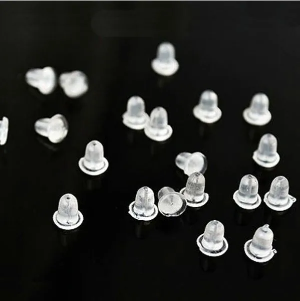 600pcs/lot Bullet Shaped Rubber Earring Back Stoppers Findings Ear Post Nut 3.5x3.5mm Earring Cups for DIY Jewelry Findings F27