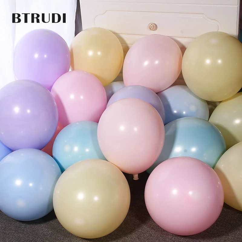 

BTRUDI 30pcs/lot 5 Inch Macarons Color Double Layer Latex Round Inflatable Balloon For Birthday Party Decoration/Wedding/Engage
