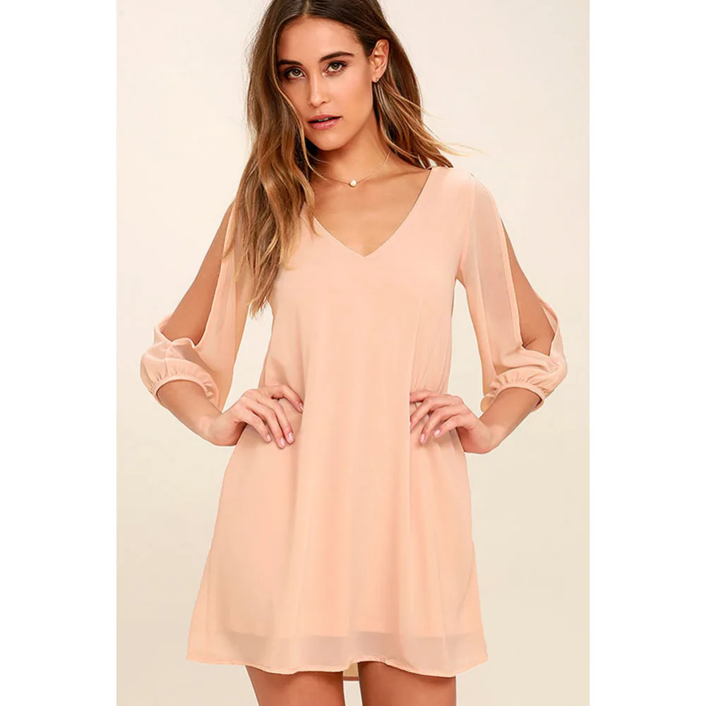 White Beach Cami Summer Shirt Dress Women Casual Double V Neck Casual Shift Dresses Sexy Long Sleeve Vacation Midi Dresses