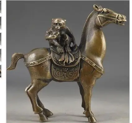 

Art Bronze home decoration Selling Elaborate Chinese Vintage Copper Handwork Monkey Riding on the Horse Auspicious Statue