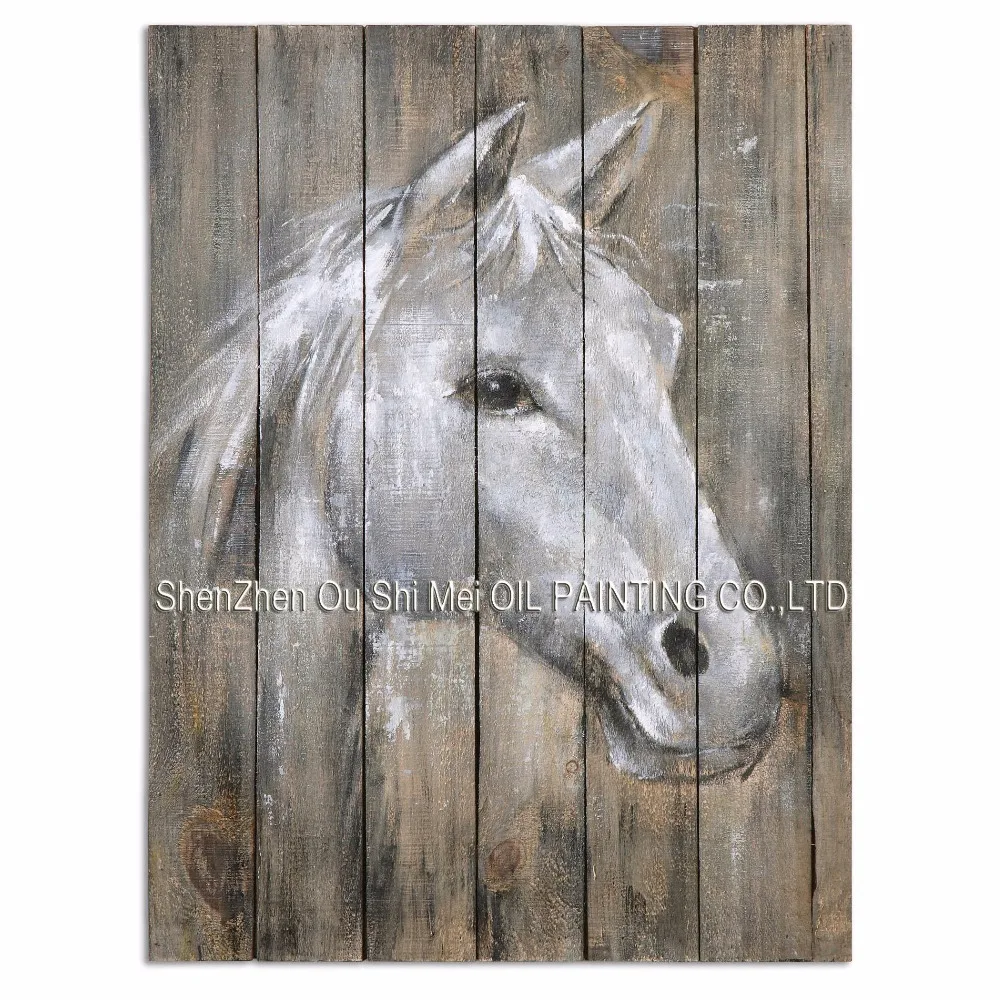 

Handpainted Impression White Horse Head Oil Painting on Canvas Home Decor Modern Picture for Room Dream Horse Animal Painting