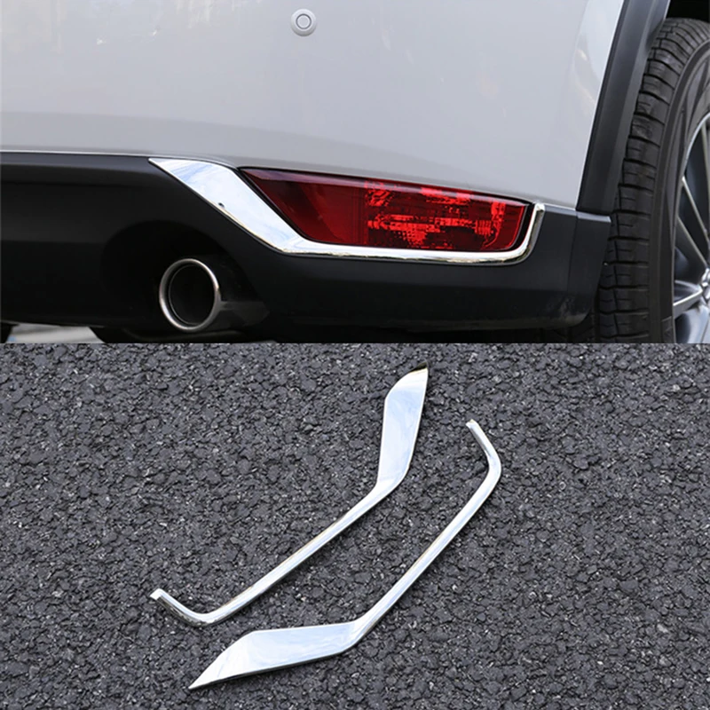 

ABS Chrome For Mazda CX-5 CX5 2017 2018 2019 2020 accessories car styling Car Rear fog lamp eyebrow Decoration Cover Trim 2pcs