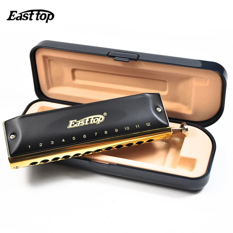 

Easttop Chromatic Harmonica ABS Comb 12 Hole 48 Tone C Key professional Armonica Cromatica Mouth Ogan woodwind music Instrument