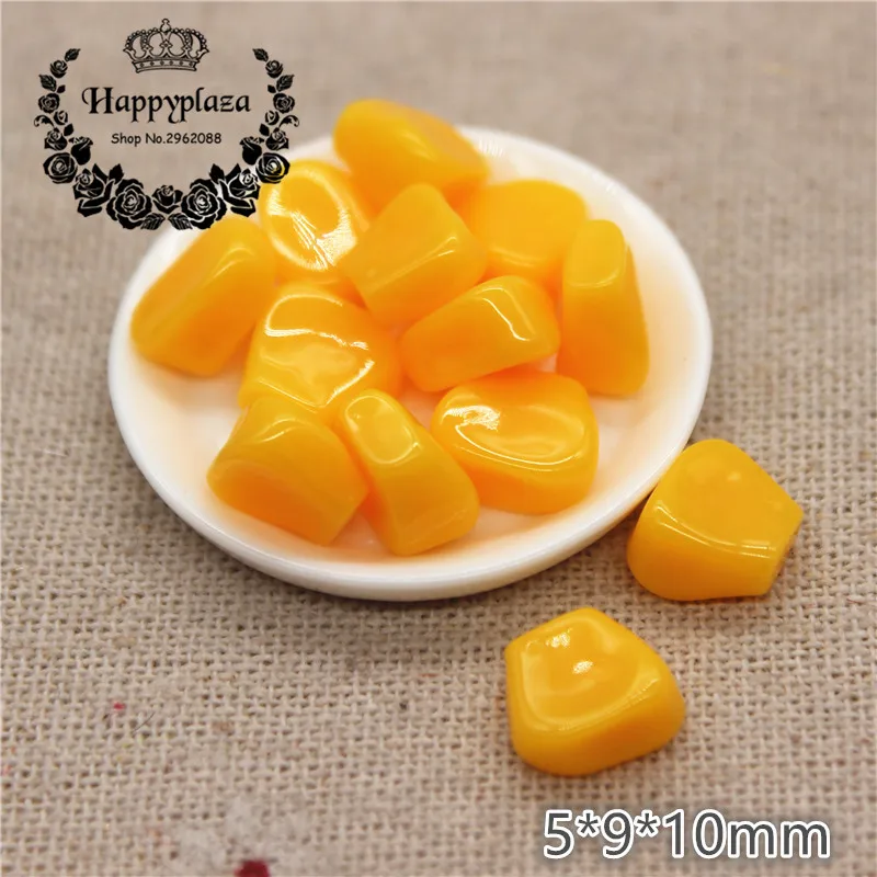 20pcs 3D Resin Corn Kernels Simulation Food Miniature Art Flatback Cabochon Accessories DIY Craft Decoration,5*9*10mm