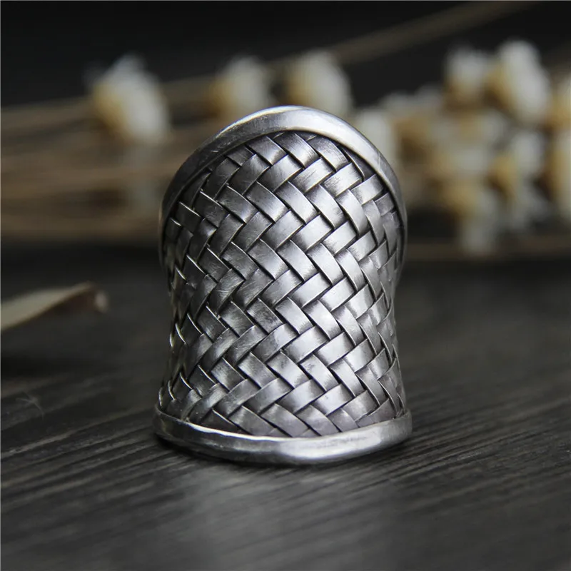 Silver Qi Ms Chiang Mai, Thailand Silver Braided Rings Men Do Old Silver Restoring Ancient Ways Ring