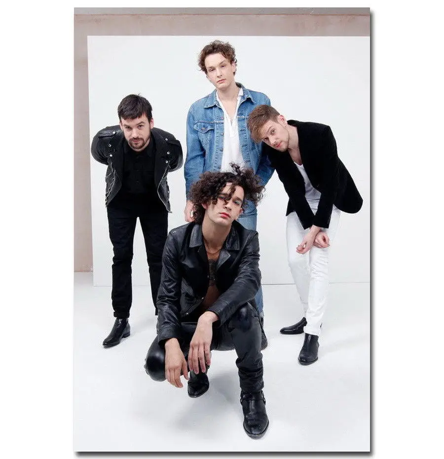 Hot THE 1975 Matthew Healy Rock Music Band-Silk Art Poster Wall Sticker Decoration Gift