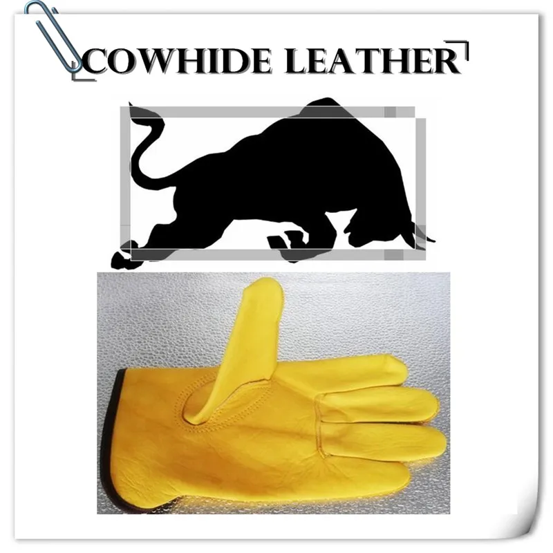 Full Two-Layer Cowhide Work Gloves Cut resistant Driver/welding Multifunction Wear-resisting Adiabatic Men&Women Leather Gloves