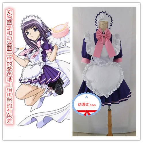 

Tokyo Mew Mew Power Zakuro Fujiwara Maid Clothing purple dress Cosplay Costume Acceptable order 11