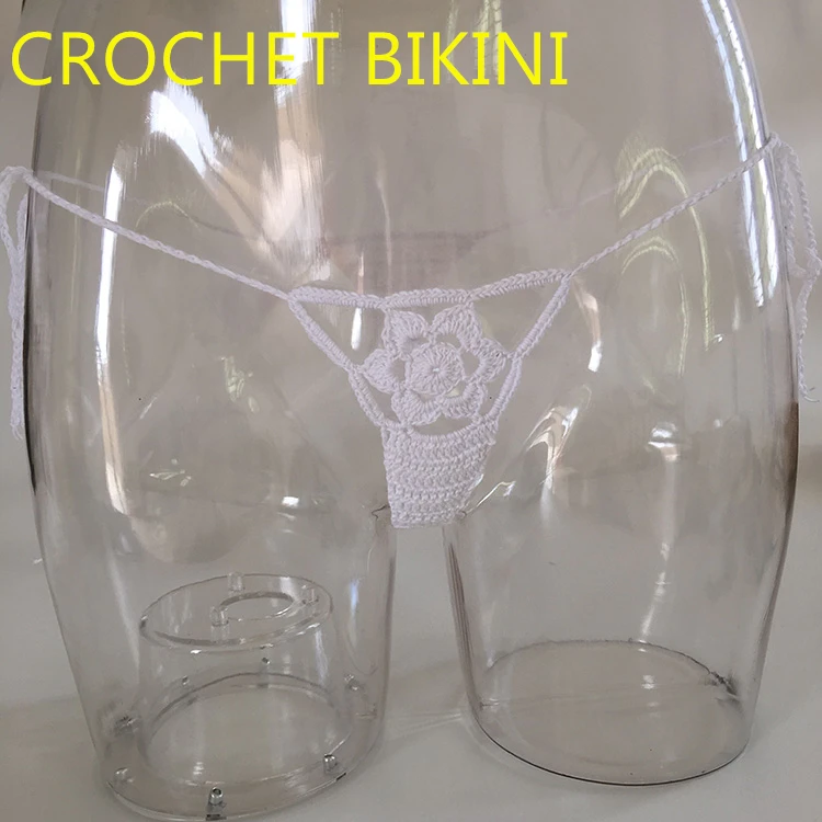 BIKINI de ganchillo para mujer, microbikini brasileño de playa, parte inferior de Bikini Mimi, traje de baño de Tanga de ganchillo, pantalones