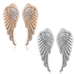 New and fashion Women's    Angel Wings Crystal Ear Studs Luxury Earrings Jewelry